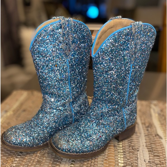 Roper Shoes Glitter Galore Square Toe Cowboy Boots Little Girls Sz
